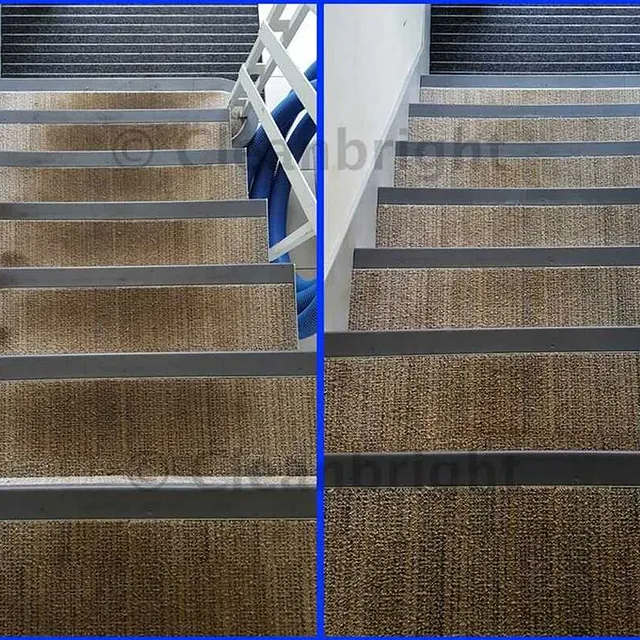 before and after stair carpet cleaning